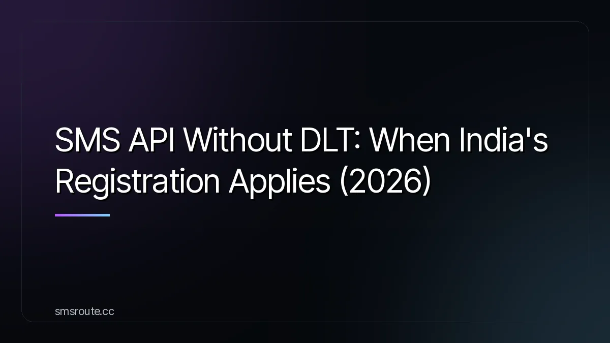 SMS API Without DLT: When India's Registration Applies (2026) — smsroute