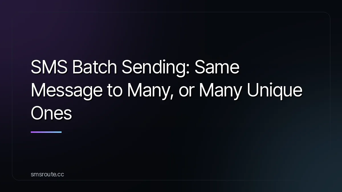 SMS Batch Sending: Same Message to Many, or Many Unique Ones — smsroute