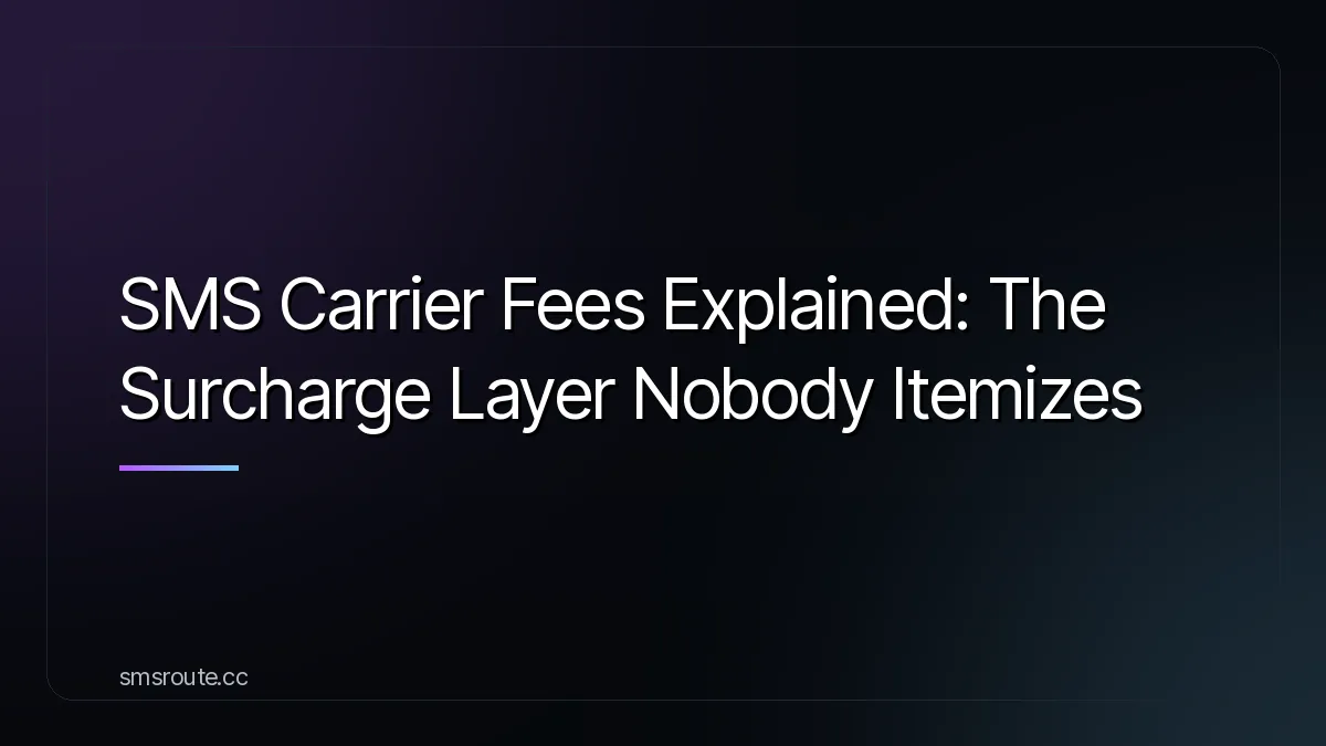 SMS Carrier Fees Explained: The Surcharge Layer Nobody Itemizes — smsroute