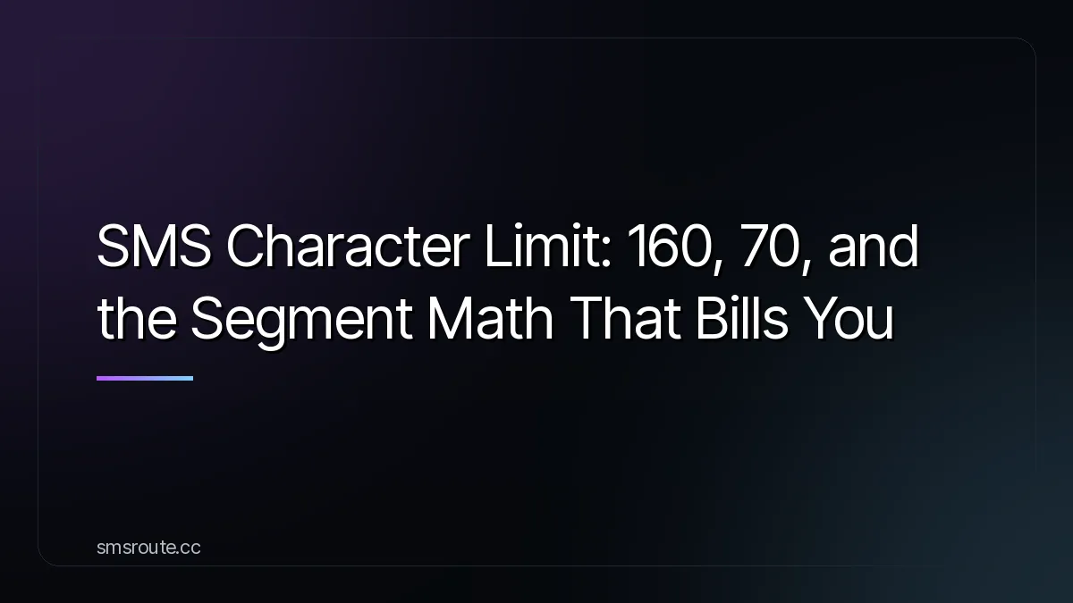 SMS Character Limit: 160, 70, and the Segment Math That Bills You — smsroute
