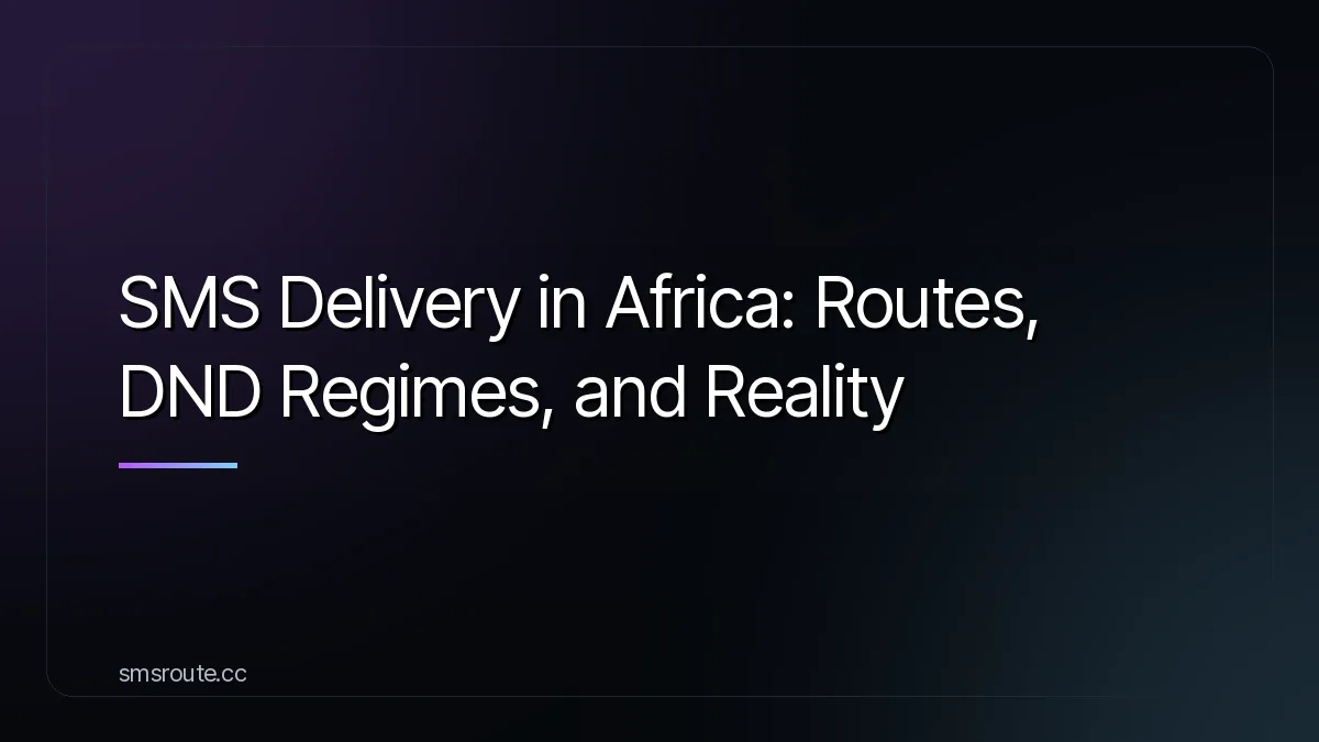 SMS Delivery in Africa: Routes, DND Regimes, and Reality — smsroute