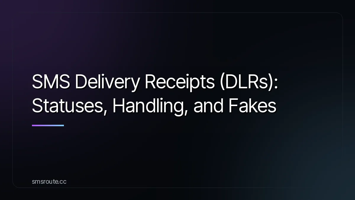 SMS Delivery Receipts (DLRs): Statuses, Handling, and Fakes — smsroute