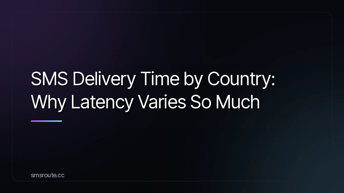SMS Delivery Time by Country: Why Latency Varies So Much — smsroute