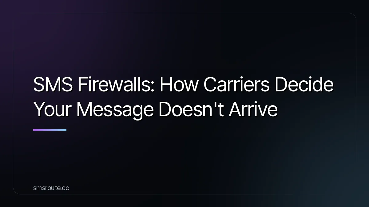 SMS Firewalls: How Carriers Decide Your Message Doesn't Arrive — smsroute