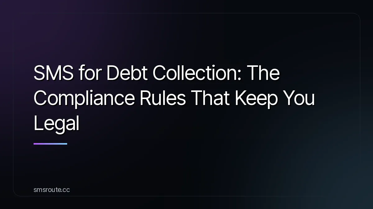 SMS for Debt Collection: The Compliance Rules That Keep You Legal — smsroute
