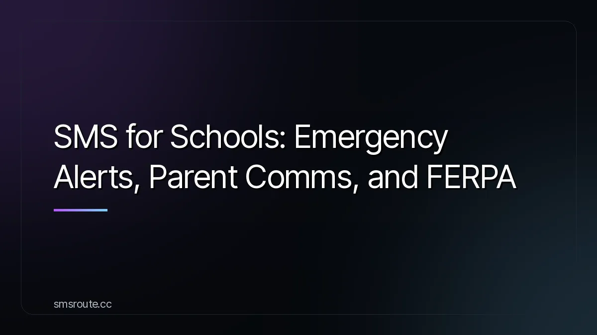 SMS for Schools: Emergency Alerts, Parent Comms, and FERPA — smsroute