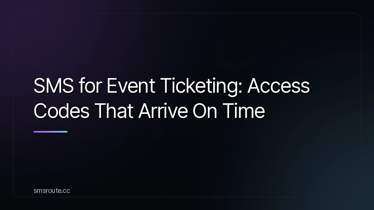 SMS for Event Ticketing: Access Codes That Arrive On Time — smsroute