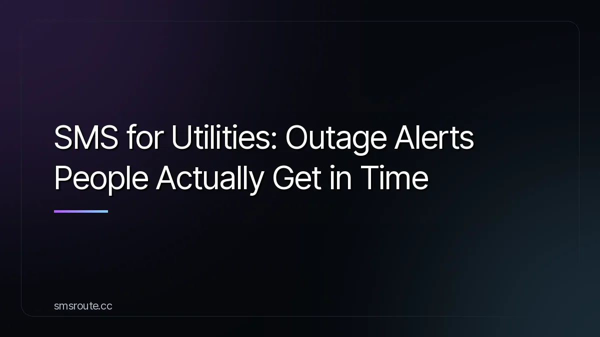 SMS for Utilities: Outage Alerts People Actually Get in Time — smsroute