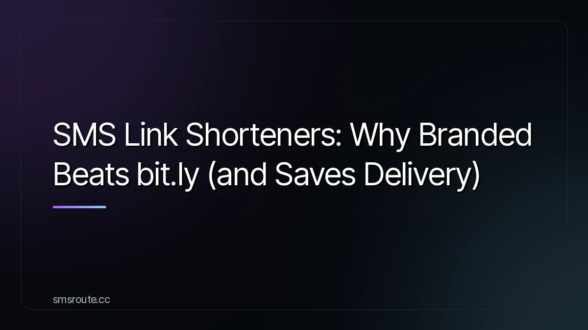 SMS Link Shorteners: Why Branded Beats bit.ly (and Saves Delivery) — smsroute