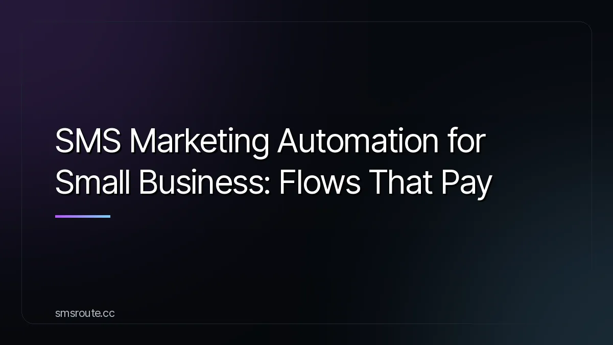 SMS Marketing Automation for Small Business: Flows That Pay — smsroute