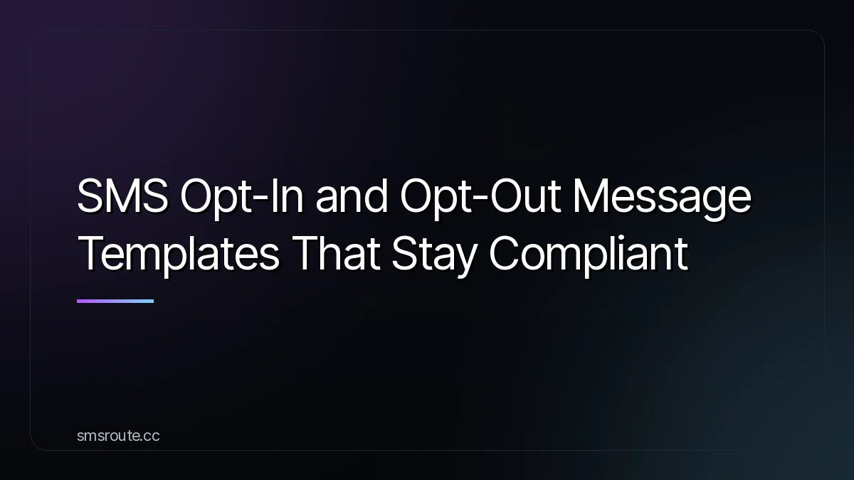 SMS Opt-In and Opt-Out Message Templates That Stay Compliant — smsroute