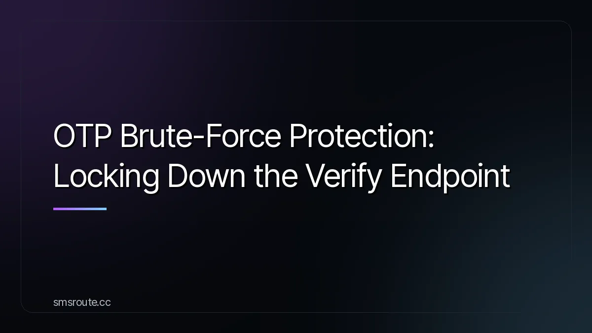 OTP Brute-Force Protection: Locking Down the Verify Endpoint — smsroute