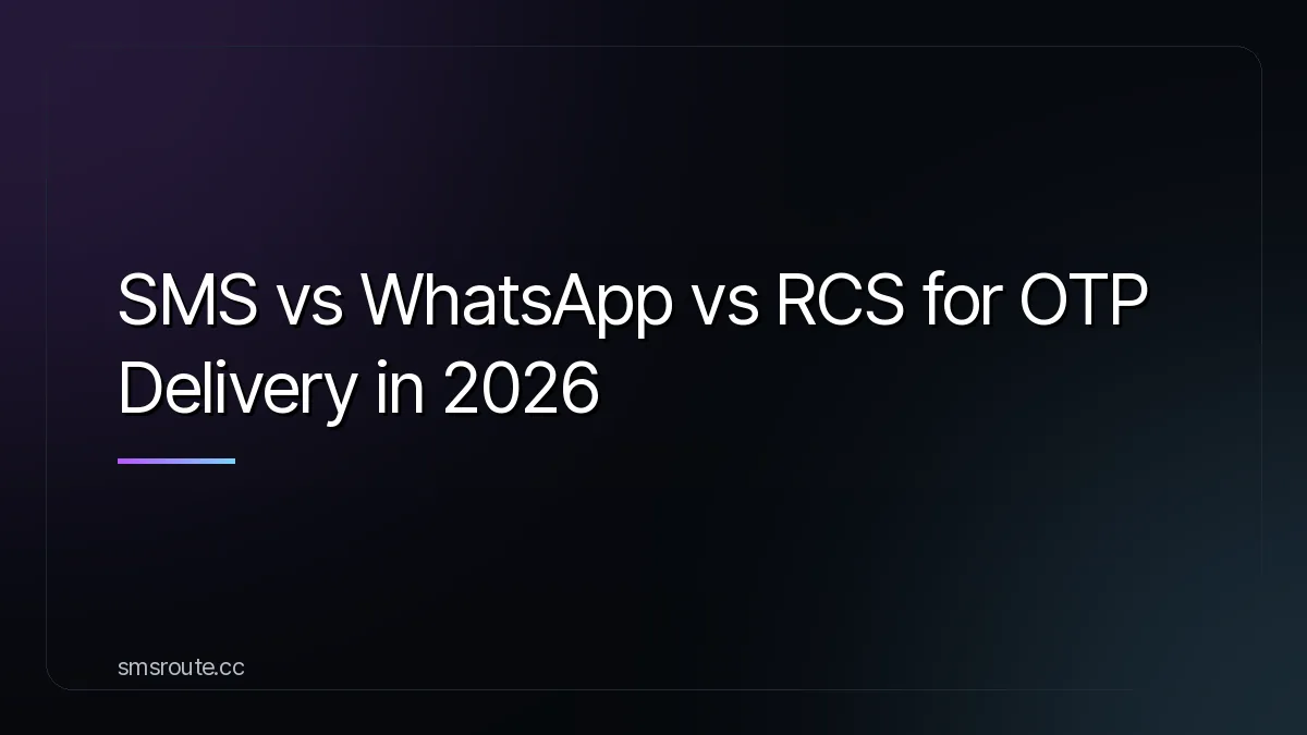 SMS vs WhatsApp vs RCS for OTP Delivery in 2026 — smsroute