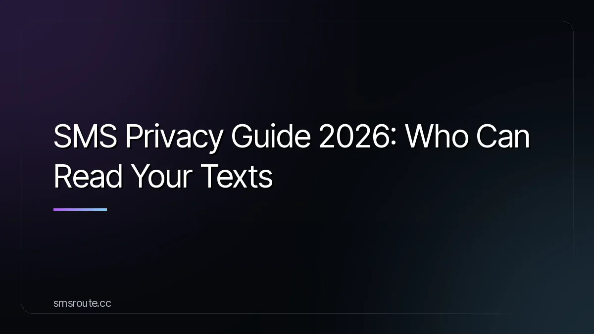 SMS Privacy Guide 2026: Who Can Read Your Texts — smsroute