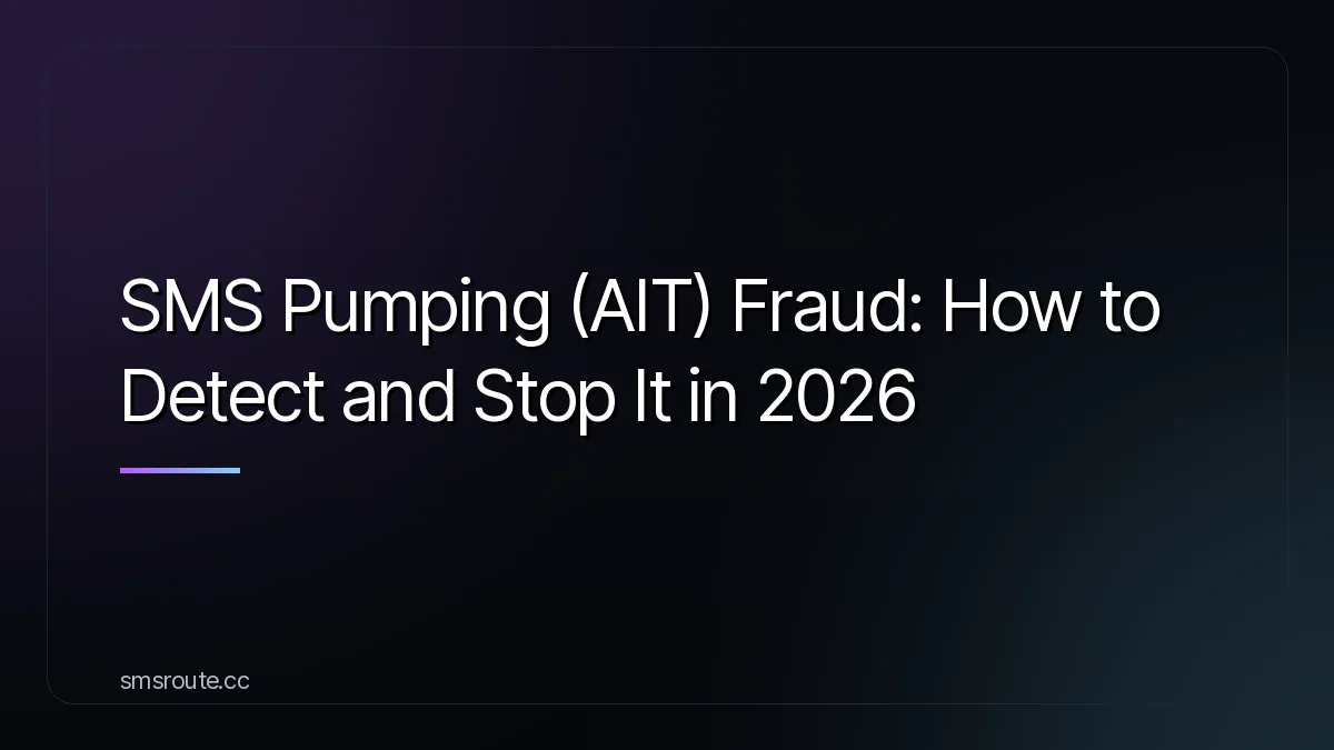 SMS Pumping (AIT) Fraud: How to Detect and Stop It in 2026 — smsroute