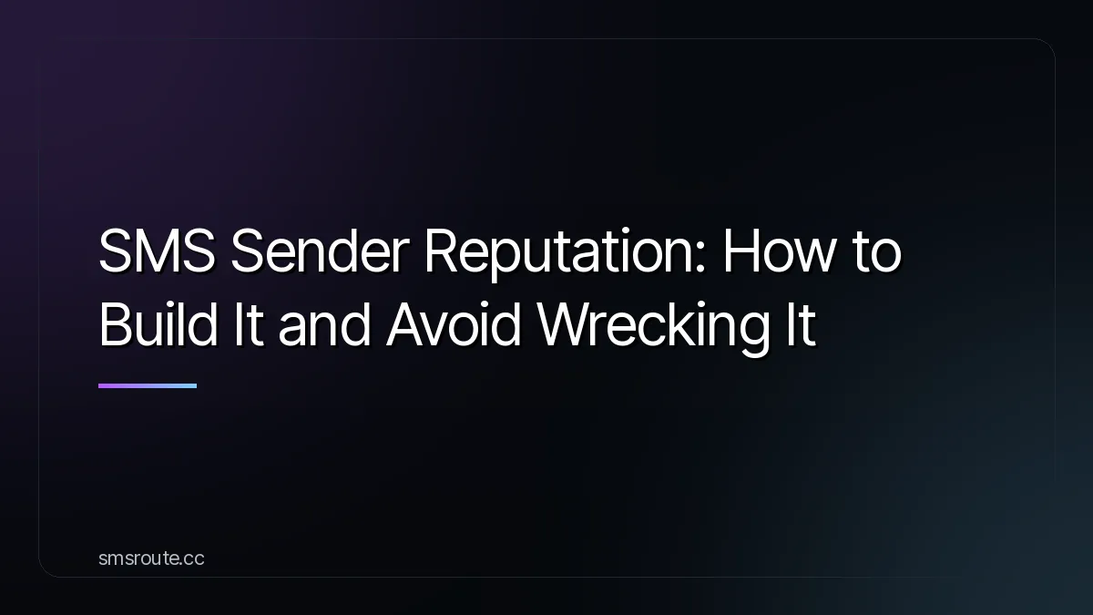 SMS Sender Reputation: How to Build It and Avoid Wrecking It — smsroute