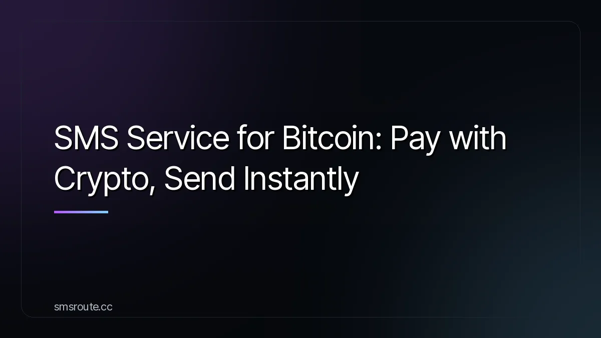 SMS Service for Bitcoin: Pay with Crypto, Send Instantly — smsroute