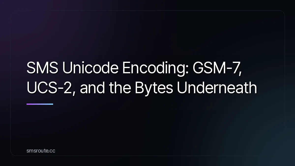 SMS Unicode Encoding: GSM-7, UCS-2, and the Bytes Underneath — smsroute