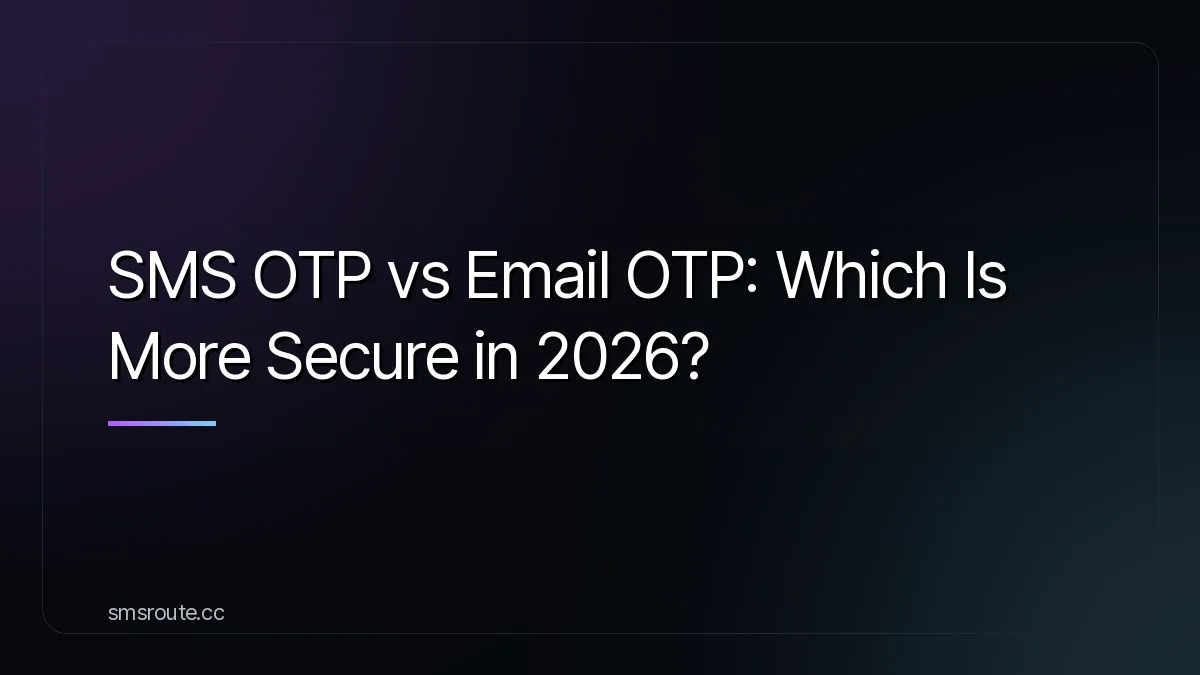 SMS OTP vs Email OTP: Which Is More Secure in 2026? — smsroute