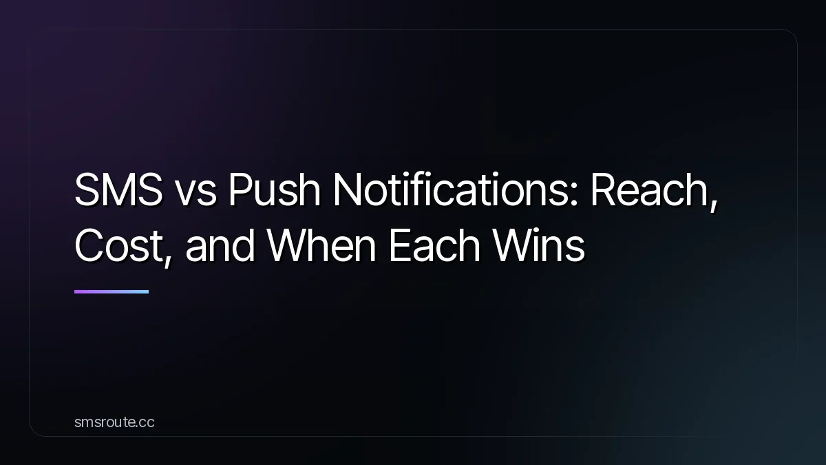 SMS vs Push Notifications: Reach, Cost, and When Each Wins — smsroute