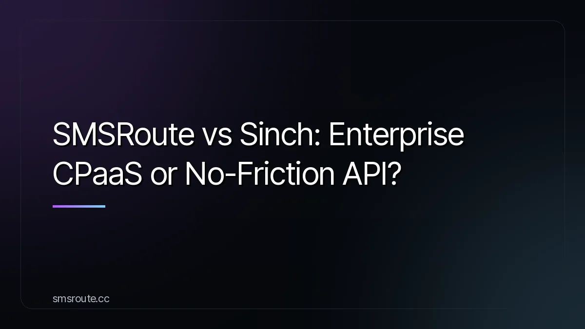 SMSRoute vs Sinch 2026: Best SMS API for Global Delivery — smsroute
