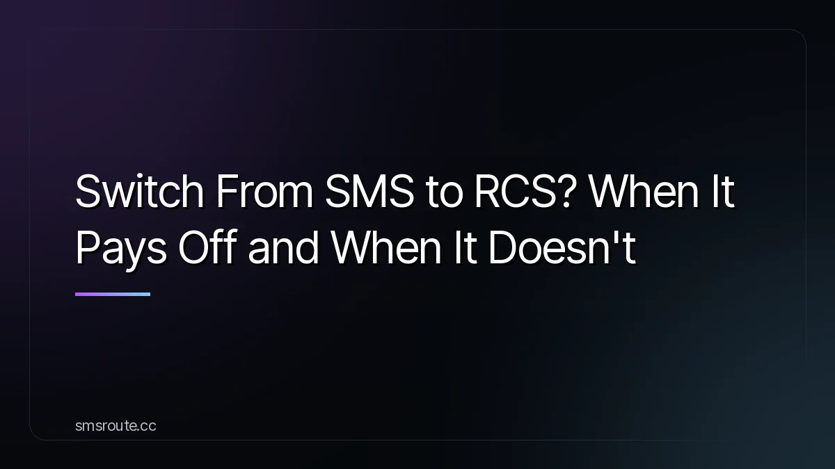 Switch From SMS to RCS? When It Pays Off and When It Doesn't — smsroute