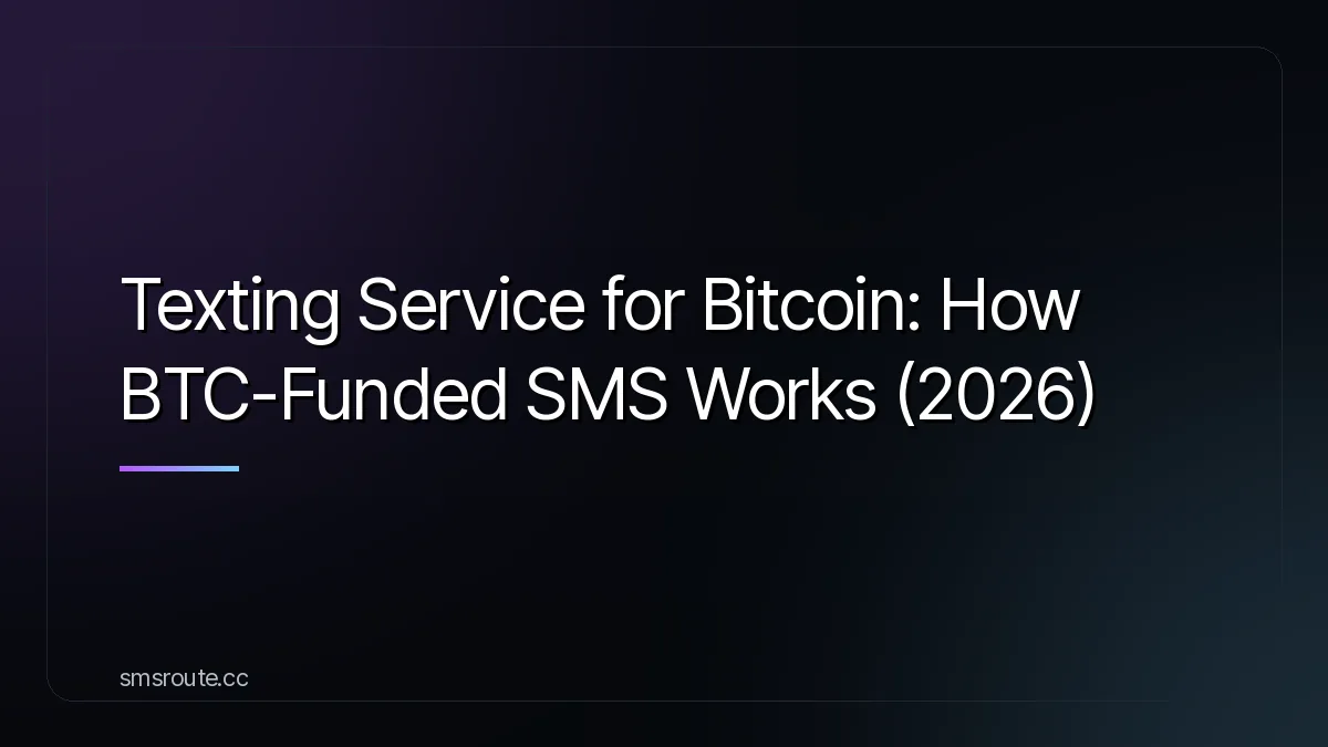 Texting Service for Bitcoin: How BTC-Funded SMS Works (2026) — smsroute