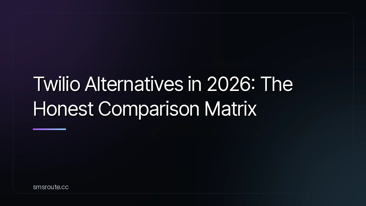 Twilio Alternatives in 2026: The Honest Comparison Matrix — smsroute