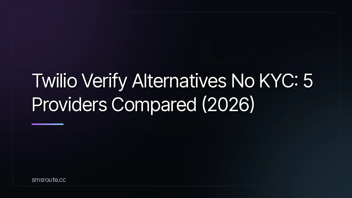 Twilio Verify Alternatives No KYC: 5 Providers Compared (2026) — smsroute