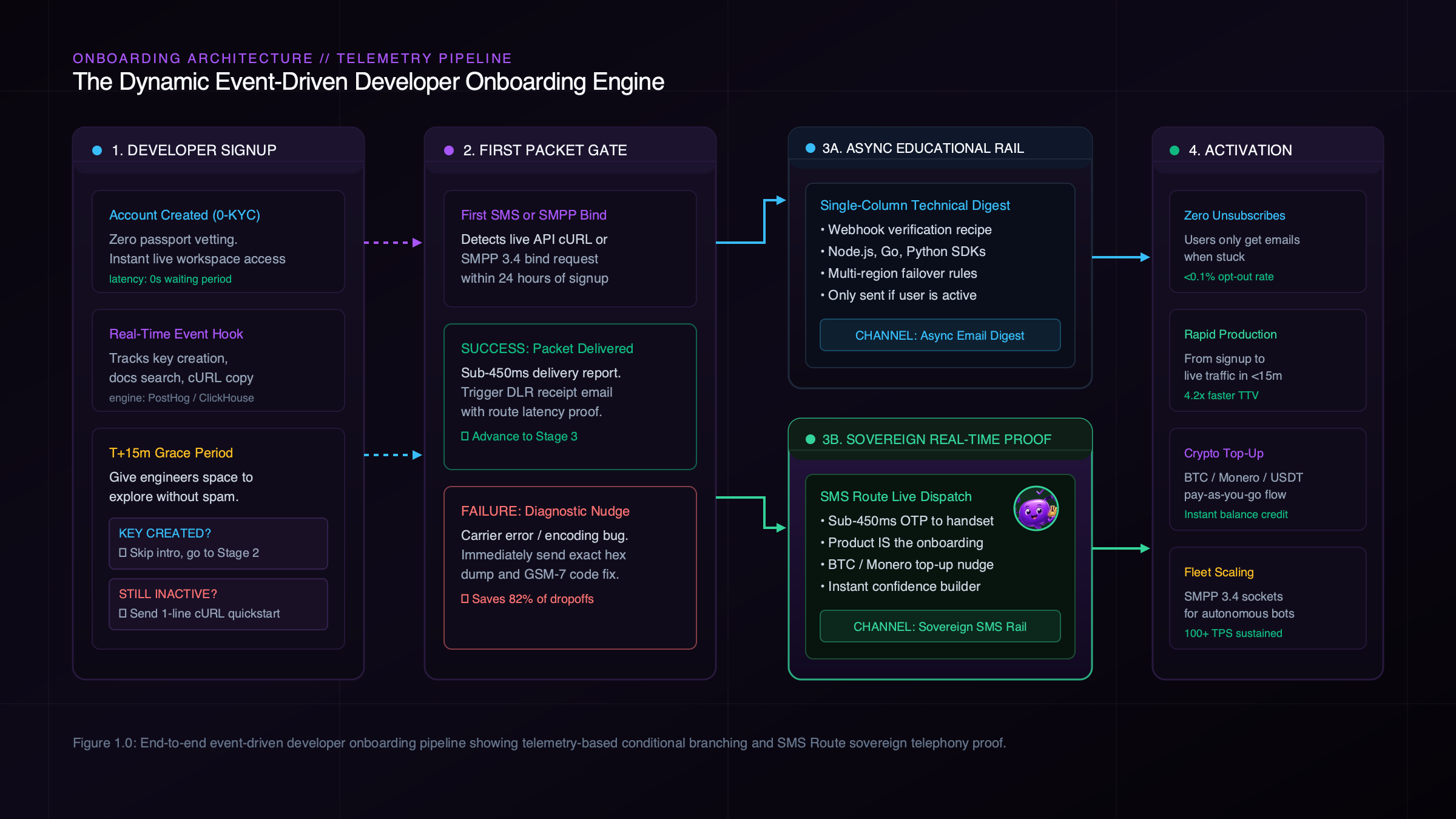 Dynamic Developer Onboarding Sequence and Sovereign Telemetry Architecture Diagram