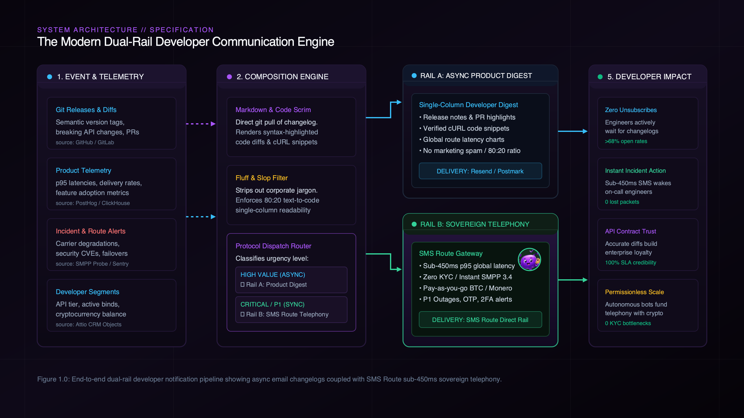 The Modern Dual-Rail Developer Communication Engine Diagram