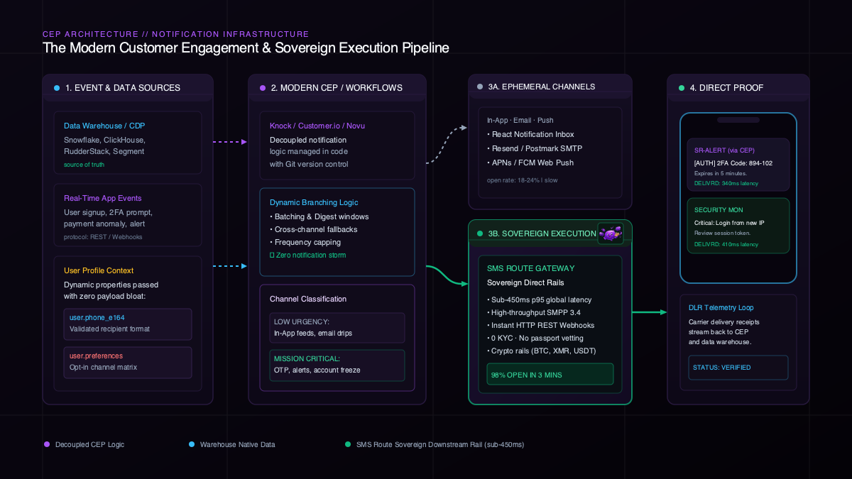 The Modern Customer Engagement Stack & Sovereign Execution Pipeline Diagram